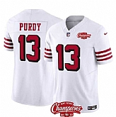 Men & Women & Youth San Francisco 49ers #13 Brock Purdy White 2023 F.U.S.E. NFC West Champions Patch Alternate Stitched Jersey,baseball caps,new era cap wholesale,wholesale hats